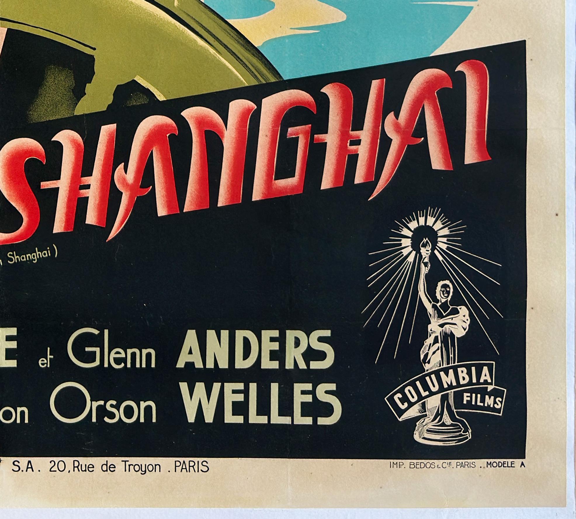 THE LADY FROM SHANGHA 1948 French Grande Film Movie Poster, CONSTANTIN BELINSKY  In Excellent Condition In Bath, Somerset