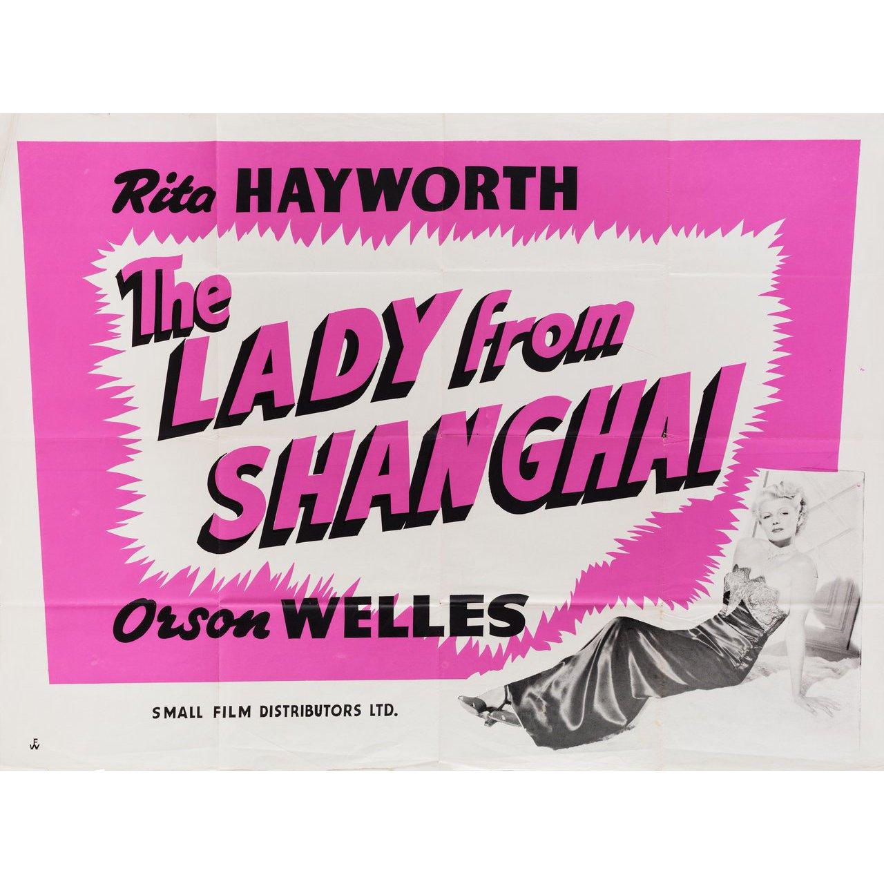 Original 1950s re-release British quad poster for the 1947 film The Lady from Shanghai directed by Orson Welles with Rita Hayworth / Orson Welles / Everett Sloane / Glenn Anders. Very Good condition, folded. Many original posters were issued folded