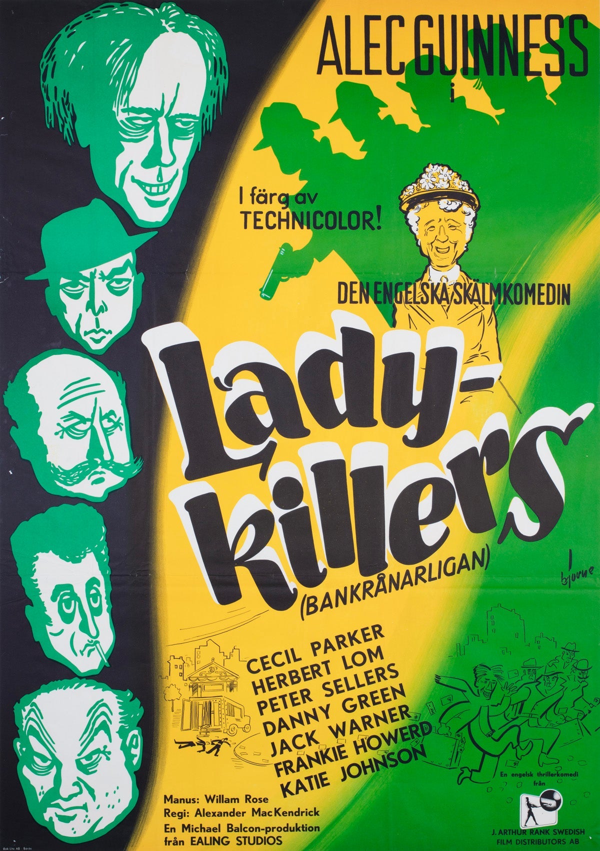 Die Ladykillers 1955 Schwedisches Filmplakat im Angebot