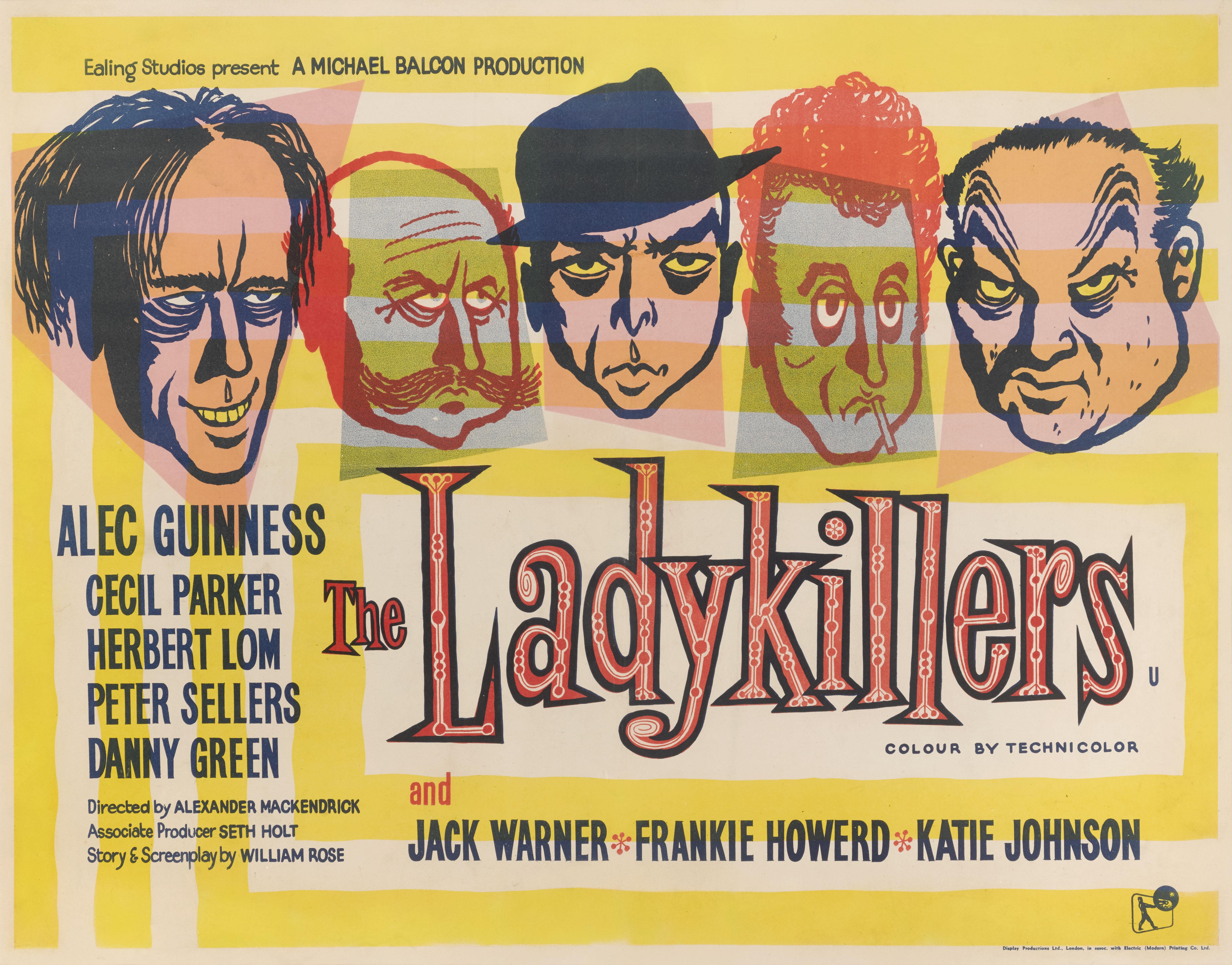 Original 1955 British film poster for the legendary Ealing comedy directed by Alexander Mackendrick, and stars Alec Guinness, Herbert Lom, Peter Sellers, Cecil Parker and  Jack Warner.
Most film posters were designed in house by studio artists and