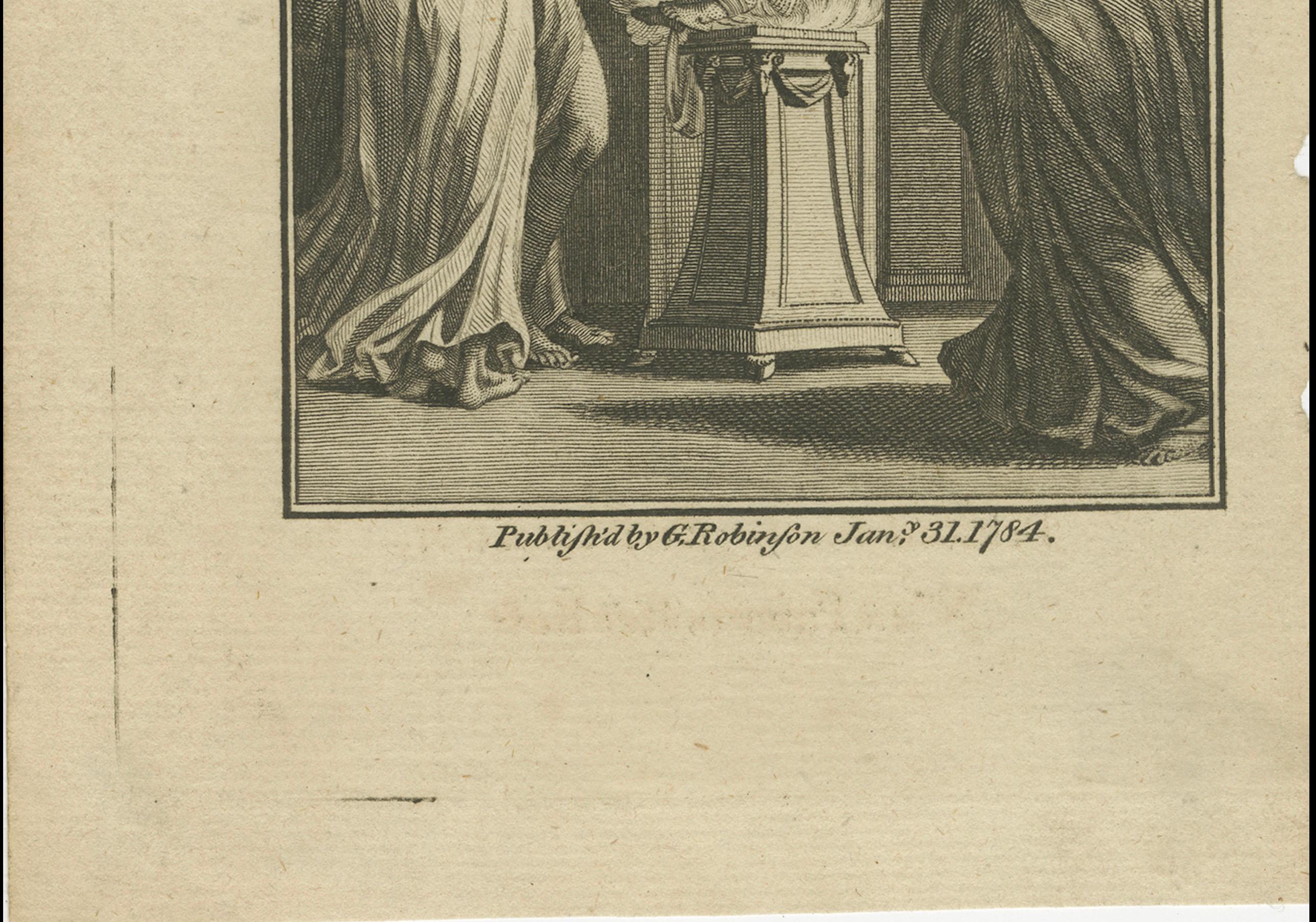 The Lady's Magazine 1784 Frontispiz: Allegorischer Tempel des Lernens und der Tugend (Graviert) im Angebot