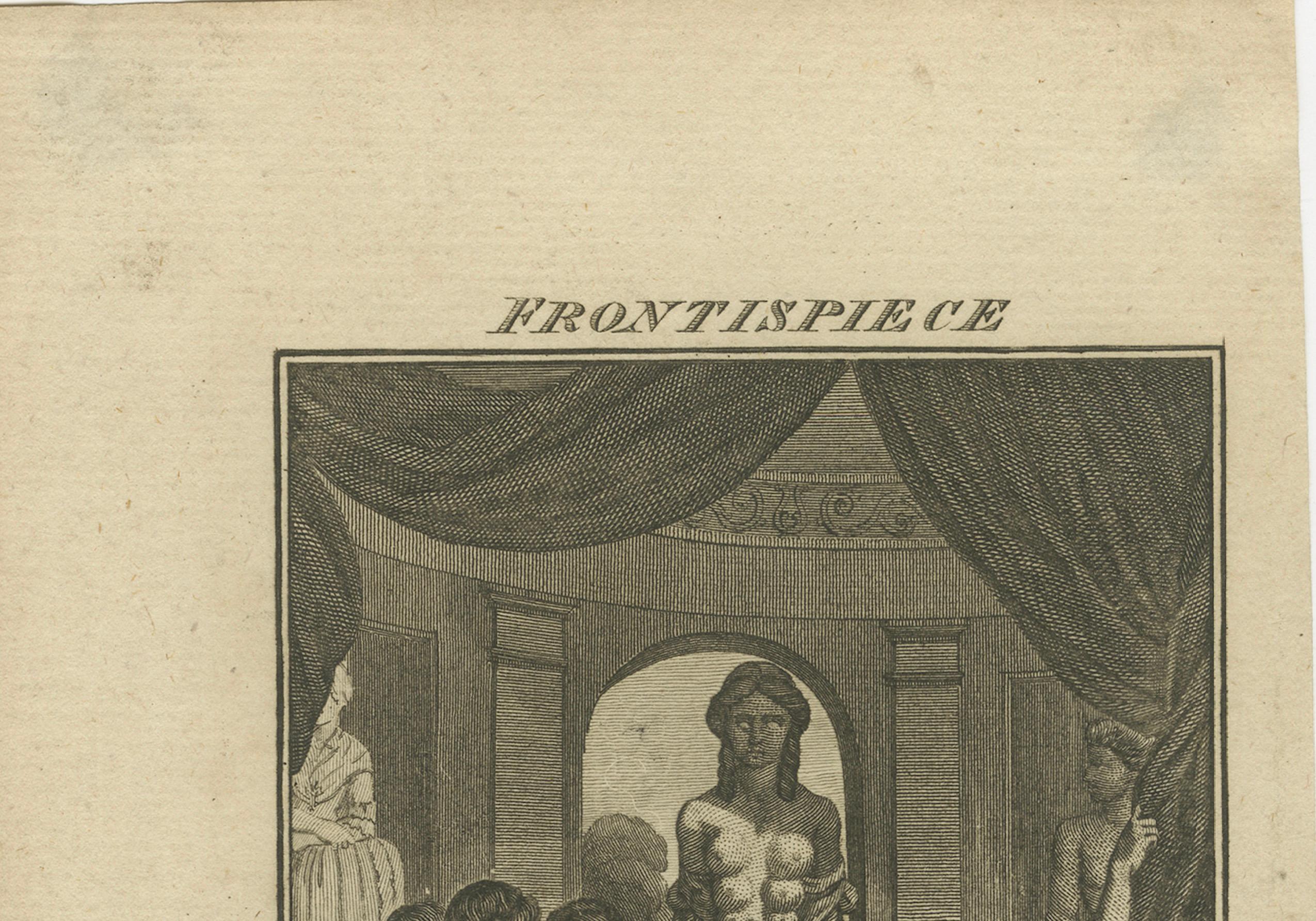 The Lady's Magazine 1784 Frontispiz: Allegorischer Tempel des Lernens und der Tugend im Zustand „Gut“ im Angebot in Langweer, NL