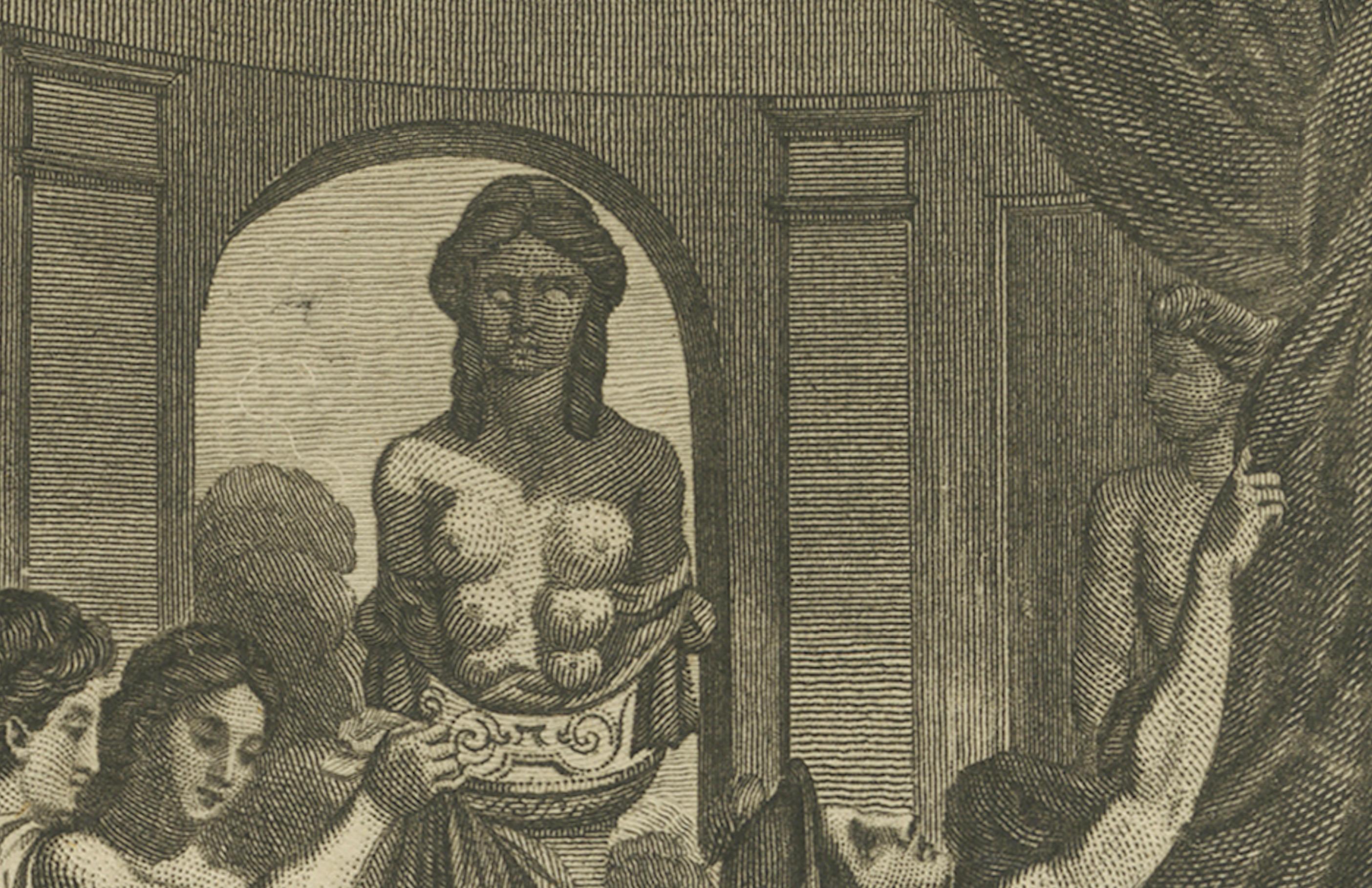 The Lady's Magazine 1784 Frontispiz: Allegorischer Tempel des Lernens und der Tugend (Papier) im Angebot