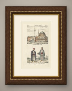 The Laleli Mosque in Istanbul and Two Men in Muslin Turbans, 1842