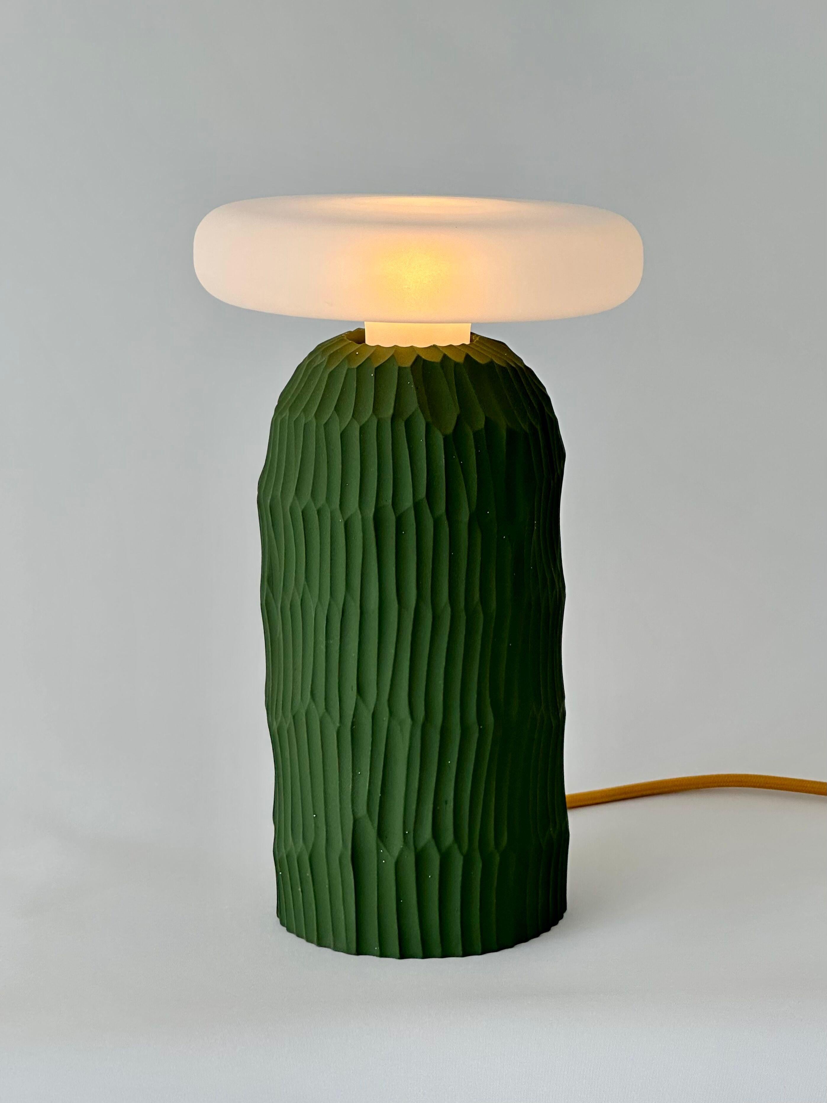 Ceramic The Lamp, Flat in Olive Green For Sale
