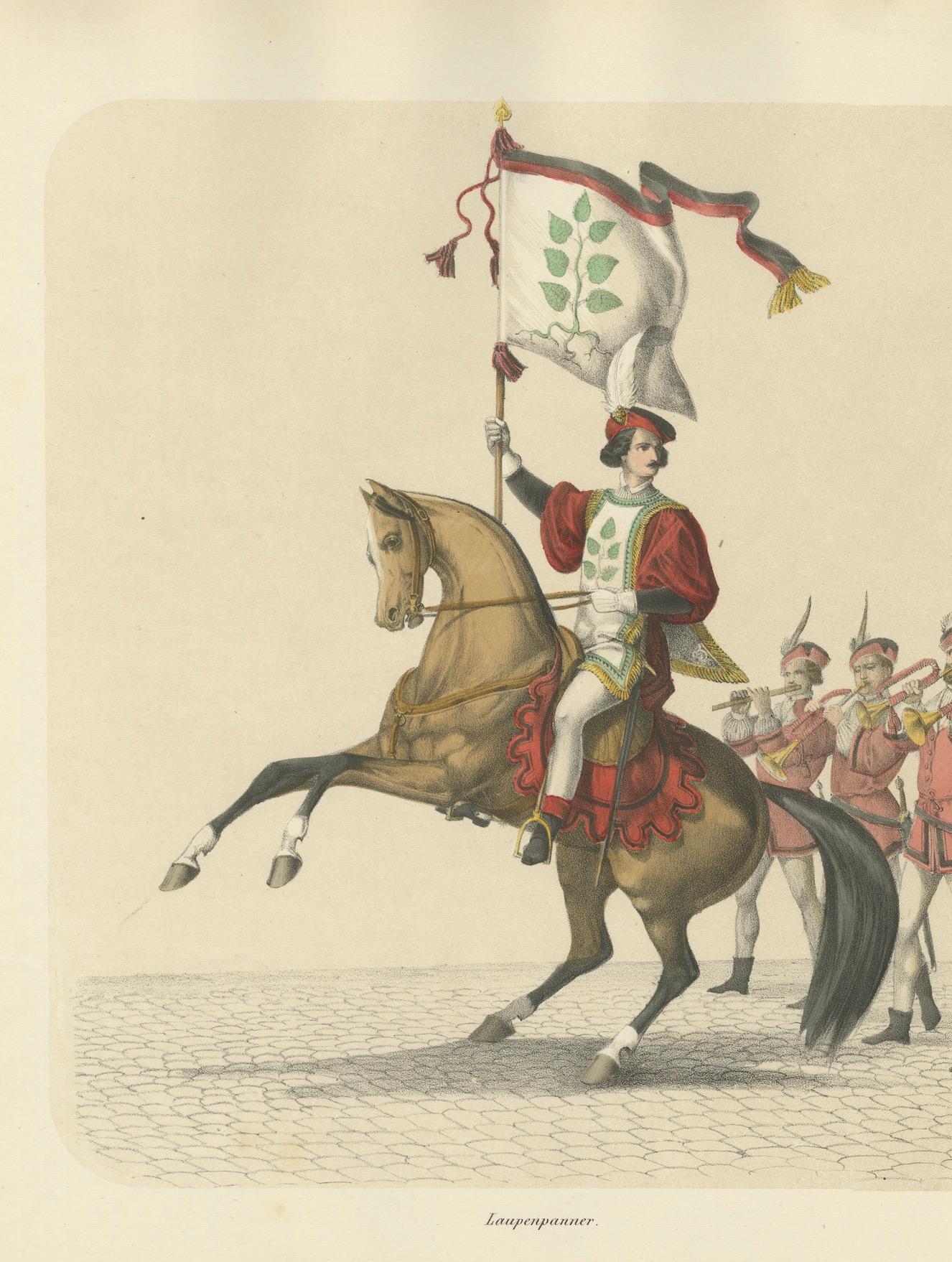 The Lance Bearer and Musicians: A Grand Swiss Procession in Bern, 19. Jahrhundert im Angebot 1