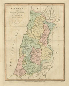 The Land of Promise — Elegant Hand-Colored Biblical Map of Canaan, London 1827