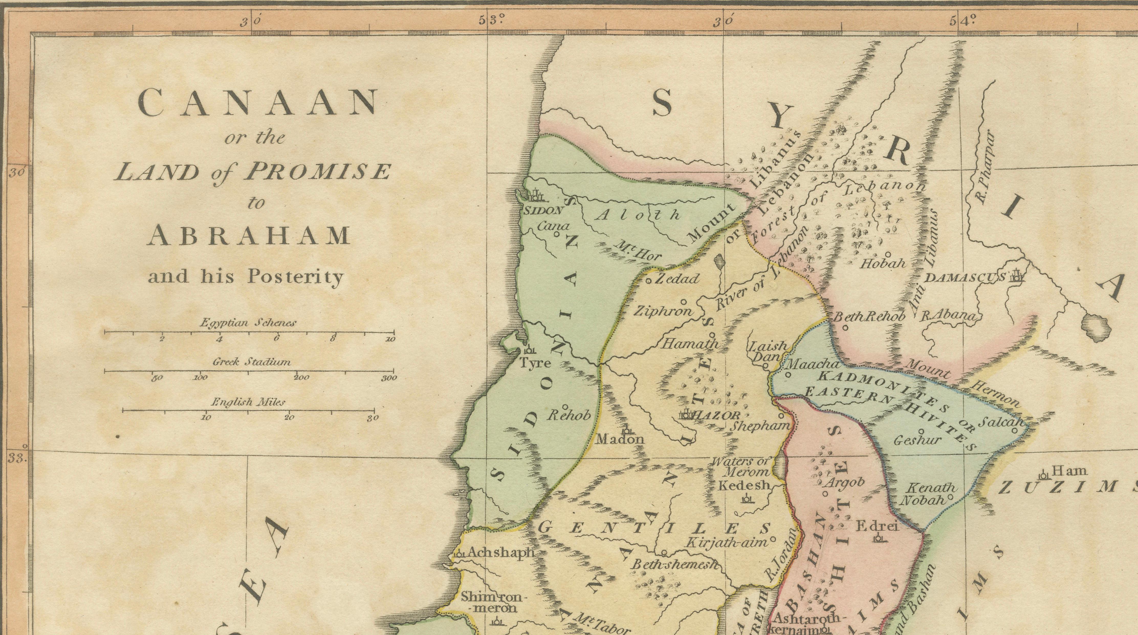 The Land of Promise — Elegant Hand-Colored Biblical Map of Canaan, London 1827