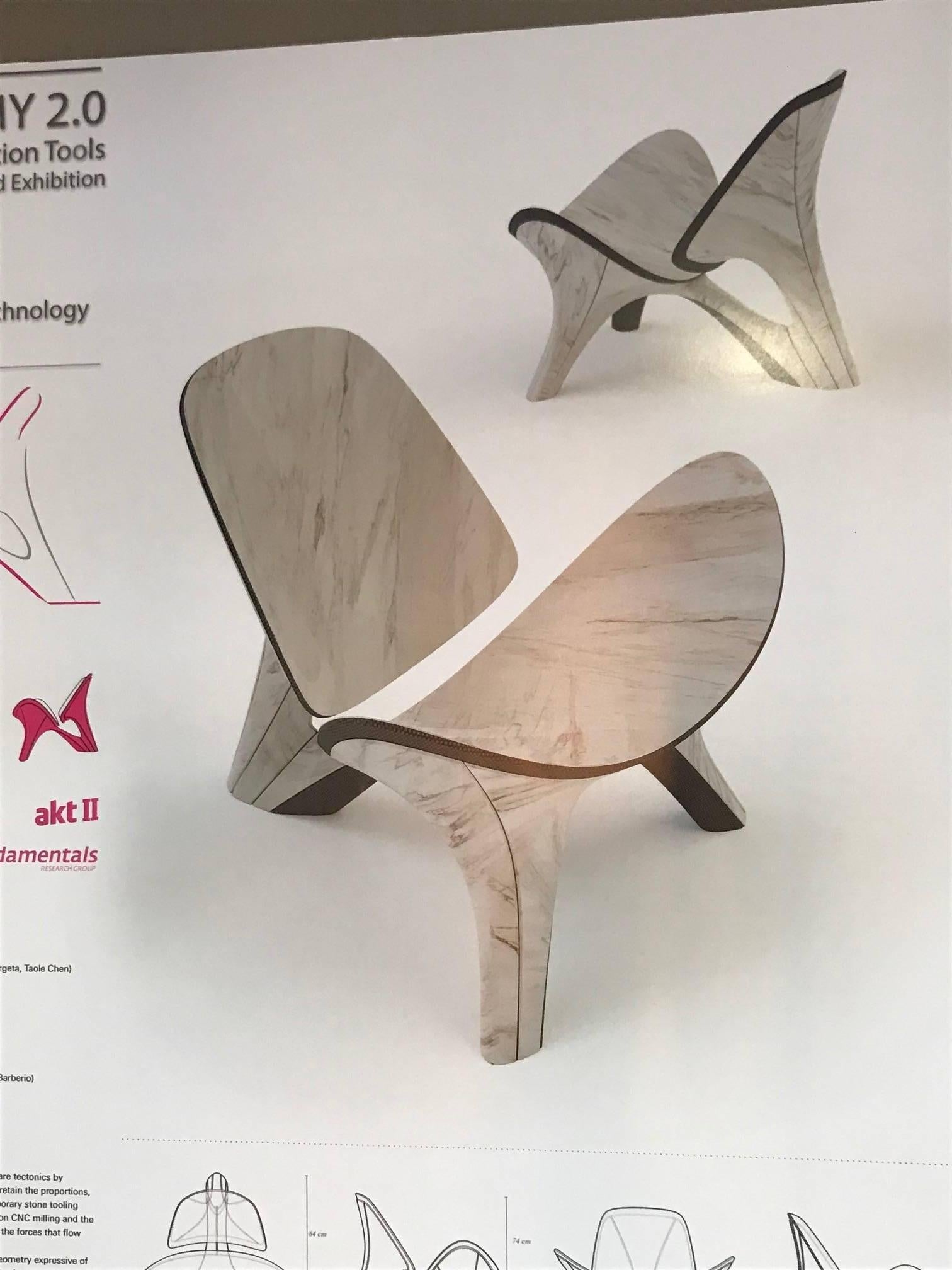 Der neu interpretierte Lapella-Marmorstuhl „Wegner“ von Zaha Hadid Architects – Design (Poliert) im Angebot