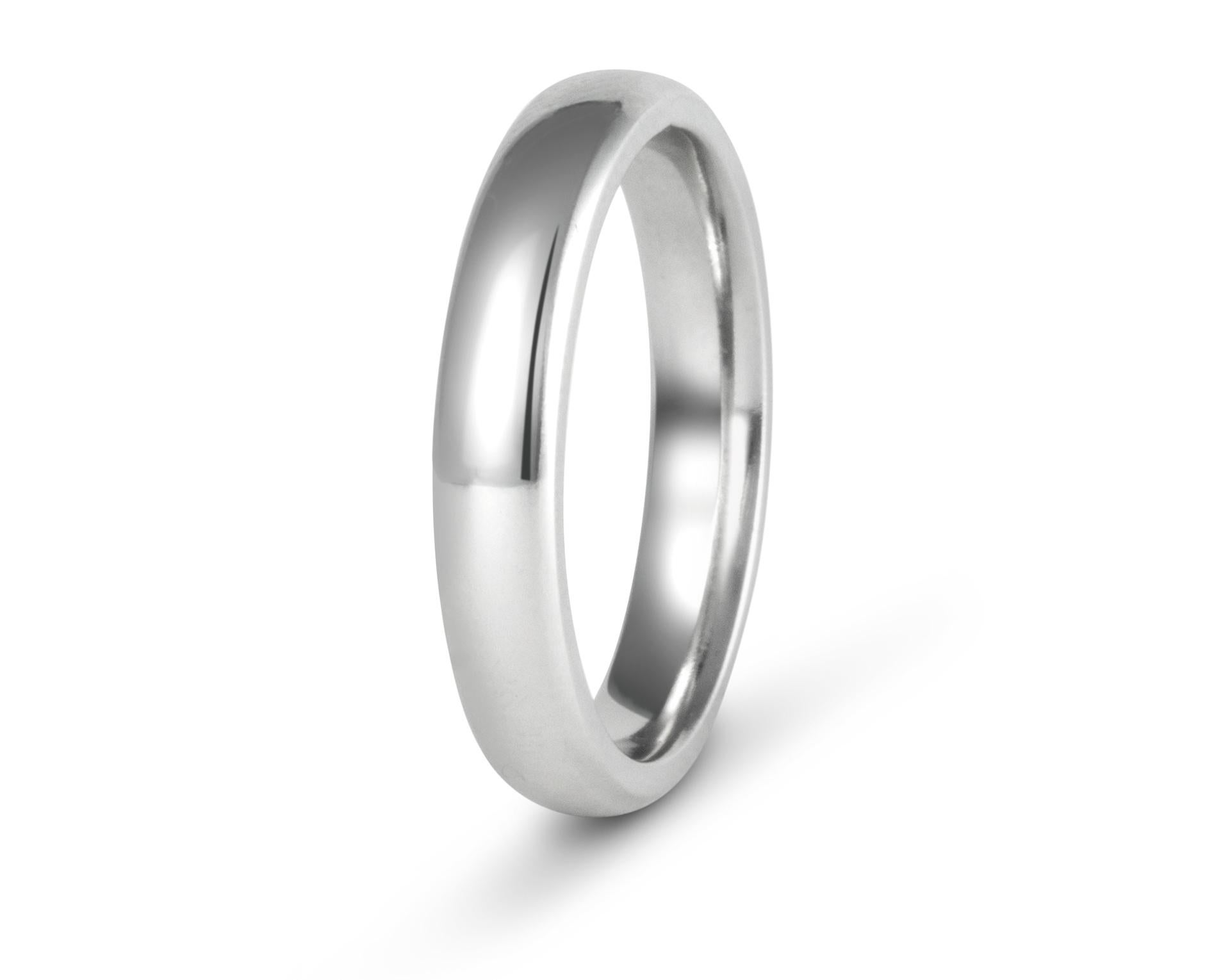 For Sale:  The Laramore: Platinum 14K White Gold Slight Dome Comfort Fit Wedding Band