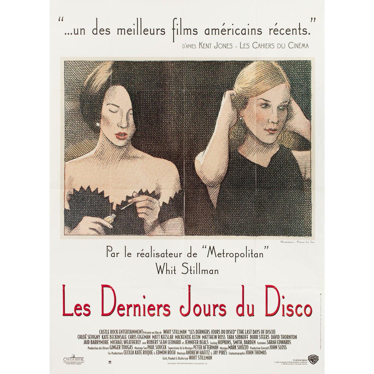 Original 1998 French grande poster by Pierre Le-Tan for the film The Last Days of Disco directed by Whit Stillman with Chloe Sevigny / Kate Beckinsale / Chris Eigeman / Mackenzie Astin. Very Good-Fine condition, folded. Many original posters were
