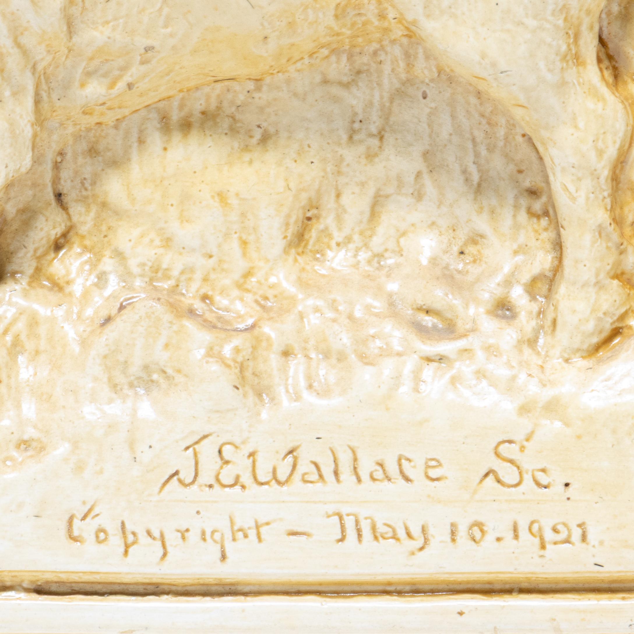 20th Century The Last Herd Chalkware Piece by J.E. Wallace For Sale