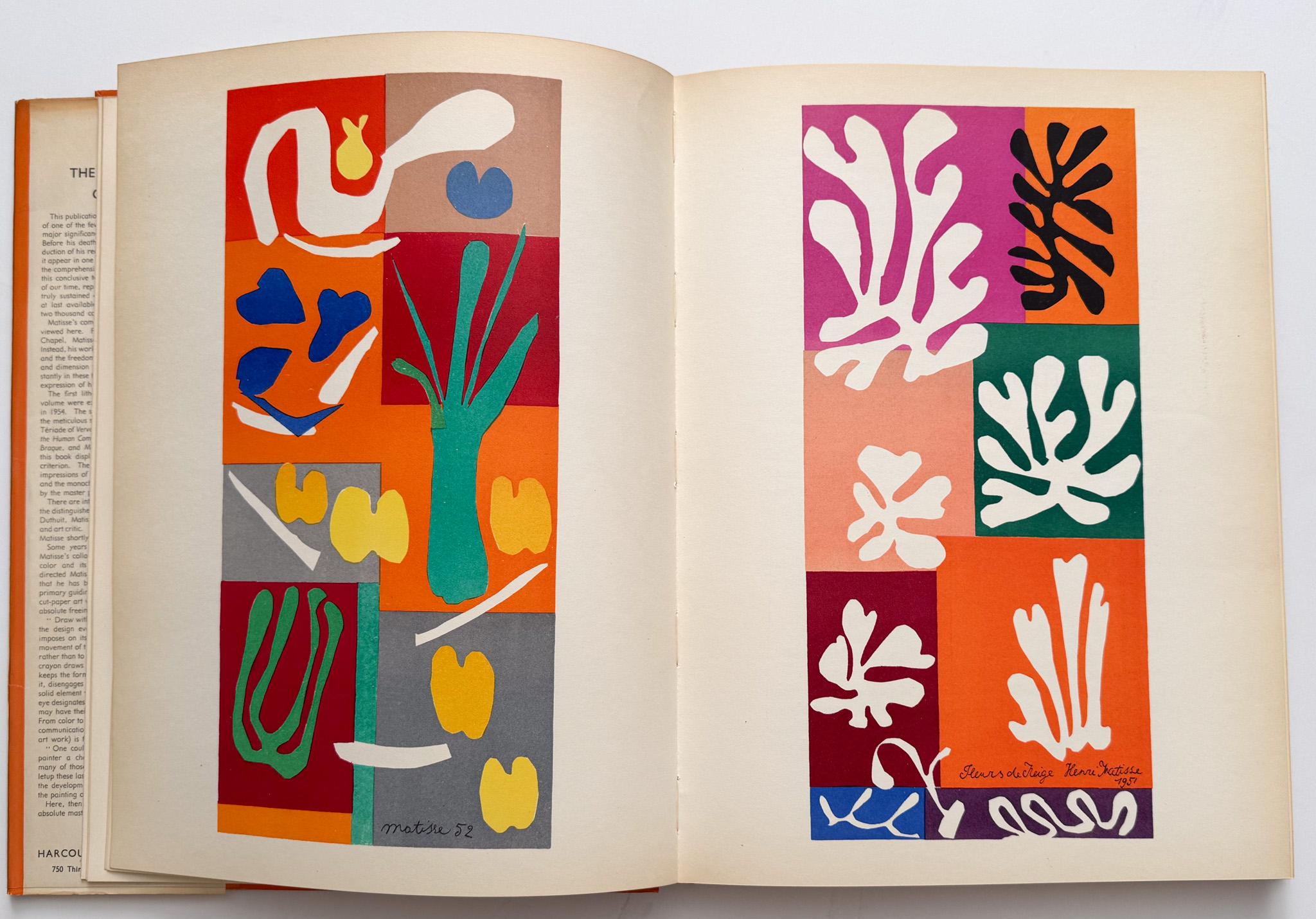 Papier Les dernières œuvres d'Henri Matisse 1950-1954 (édition intégrale Harcourt Brace) en vente