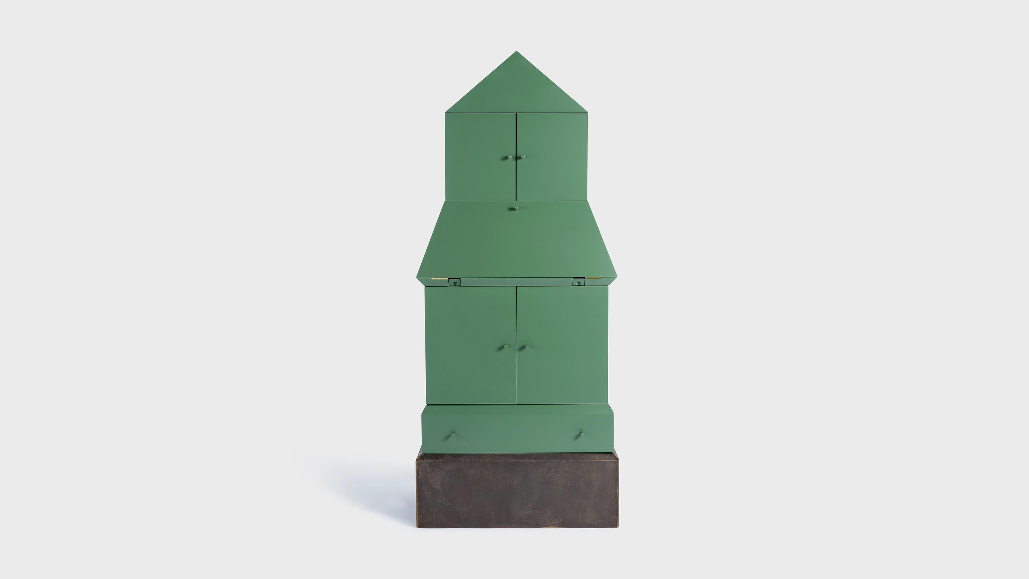 The lasting cabinet is an iconic statement piece inspired by Neo-classcial architecture and Victorian design. Harking back to an era when things were 'built-to-last' the cabinet uses processes like iron casting, poured in a foundry local to Edward