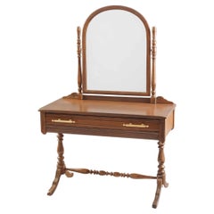 The Laureline Vanity Table, 1934 Restored Dressing Table with Brass Armac Martin