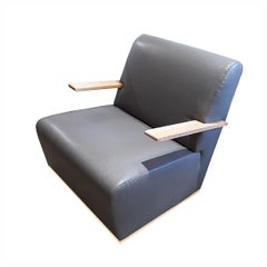 The Lauren Armchair, by Vicente Wolf, Hand-Made, Cerused Oak and Grey Upholstery
