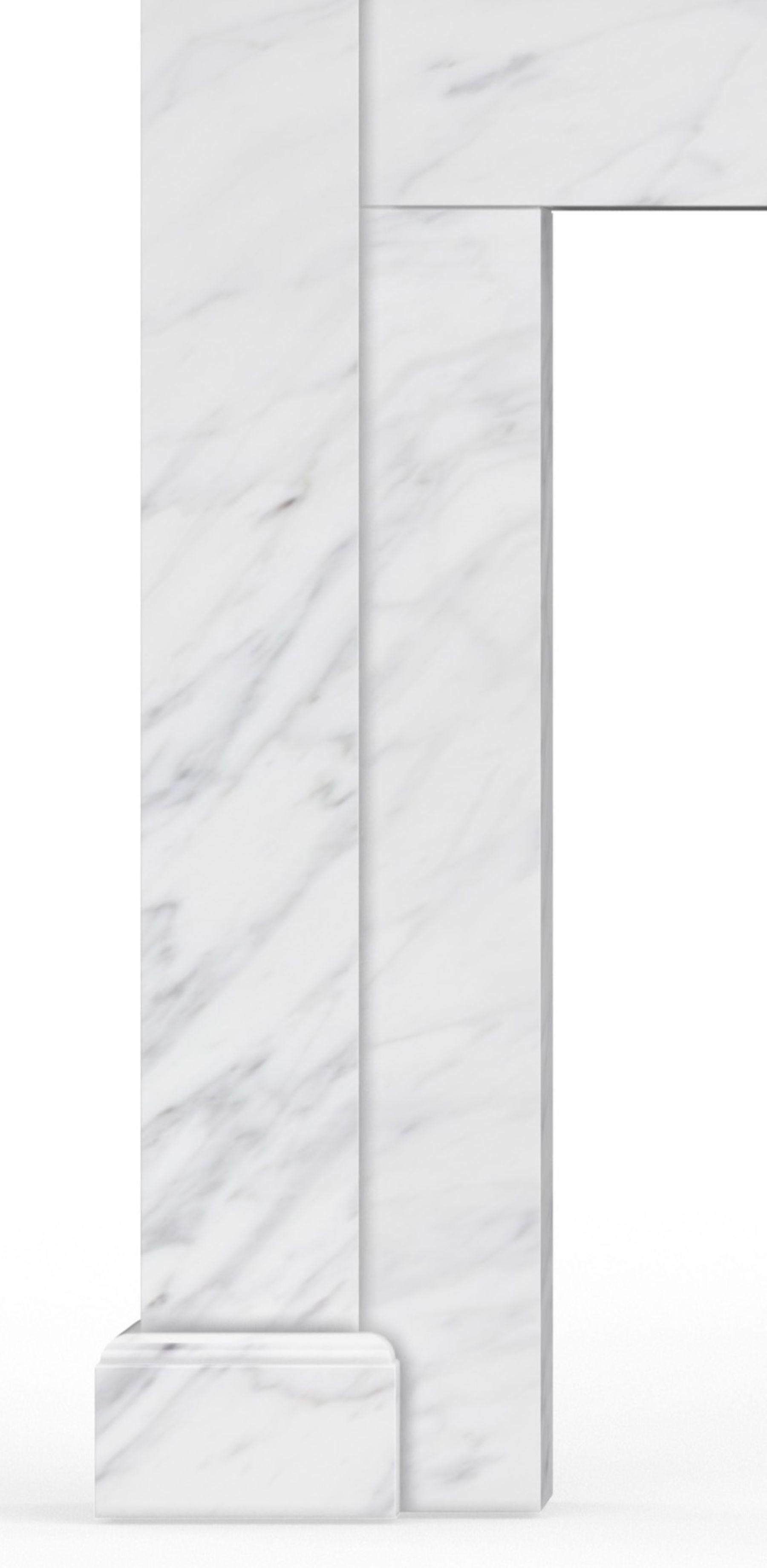 The Laurent Fireplace features classical Regency style details.  The top shelf piece is elegantly thin, and followed below by a more detailed lintel piece.  The lintel features two raised classical round medallions in square panels on either end.