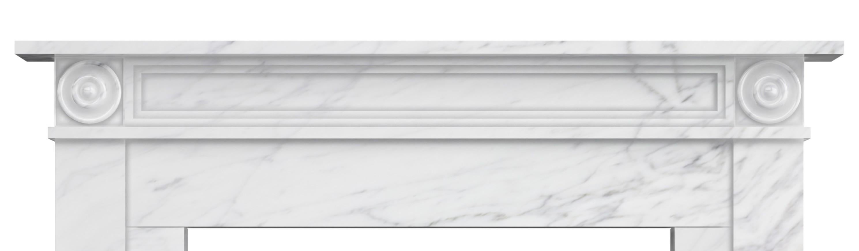 American The Laurent:  A Classic Marble Fireplace in the Regency Style For Sale