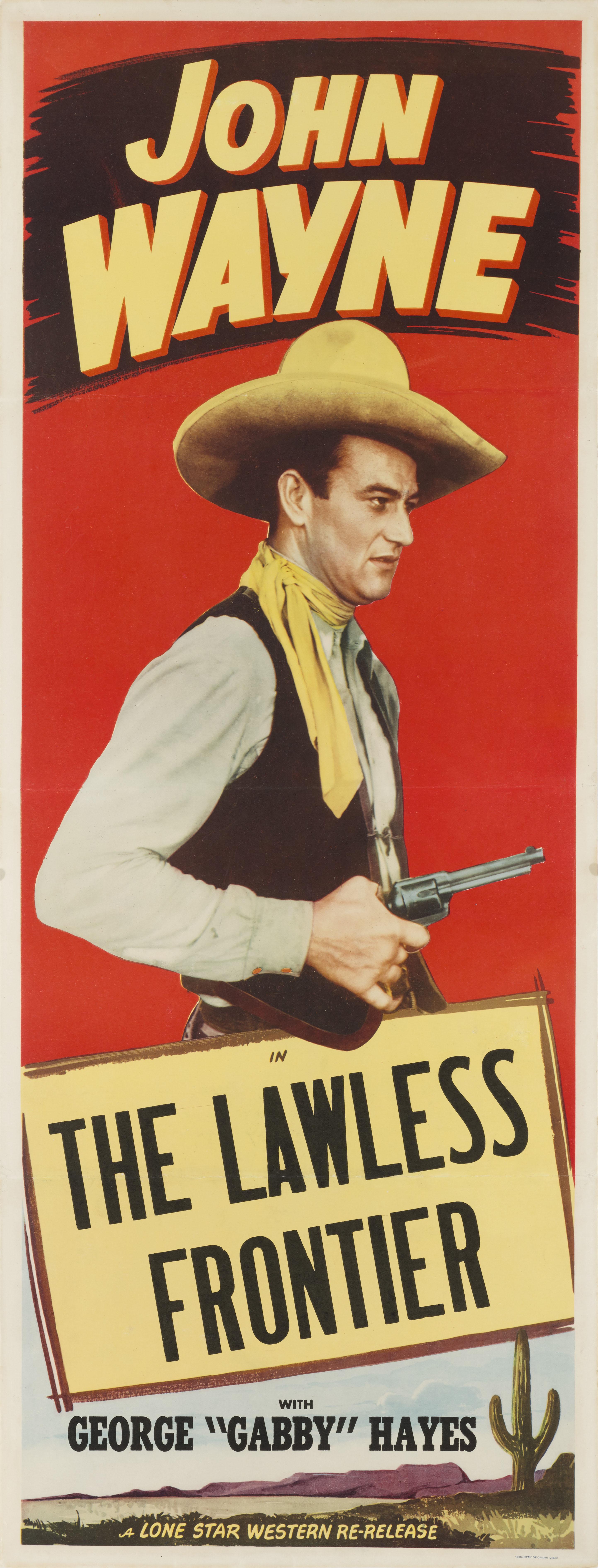 Affiche originale pour le western de 1934 avec John Wayne et réalisé par Robert N. Bradbury.
Cette affiche a été créée pour la réédition américaine du film dans les années 1940.
 Ce poster est soutenu par du papier de conservation et il sera expédié