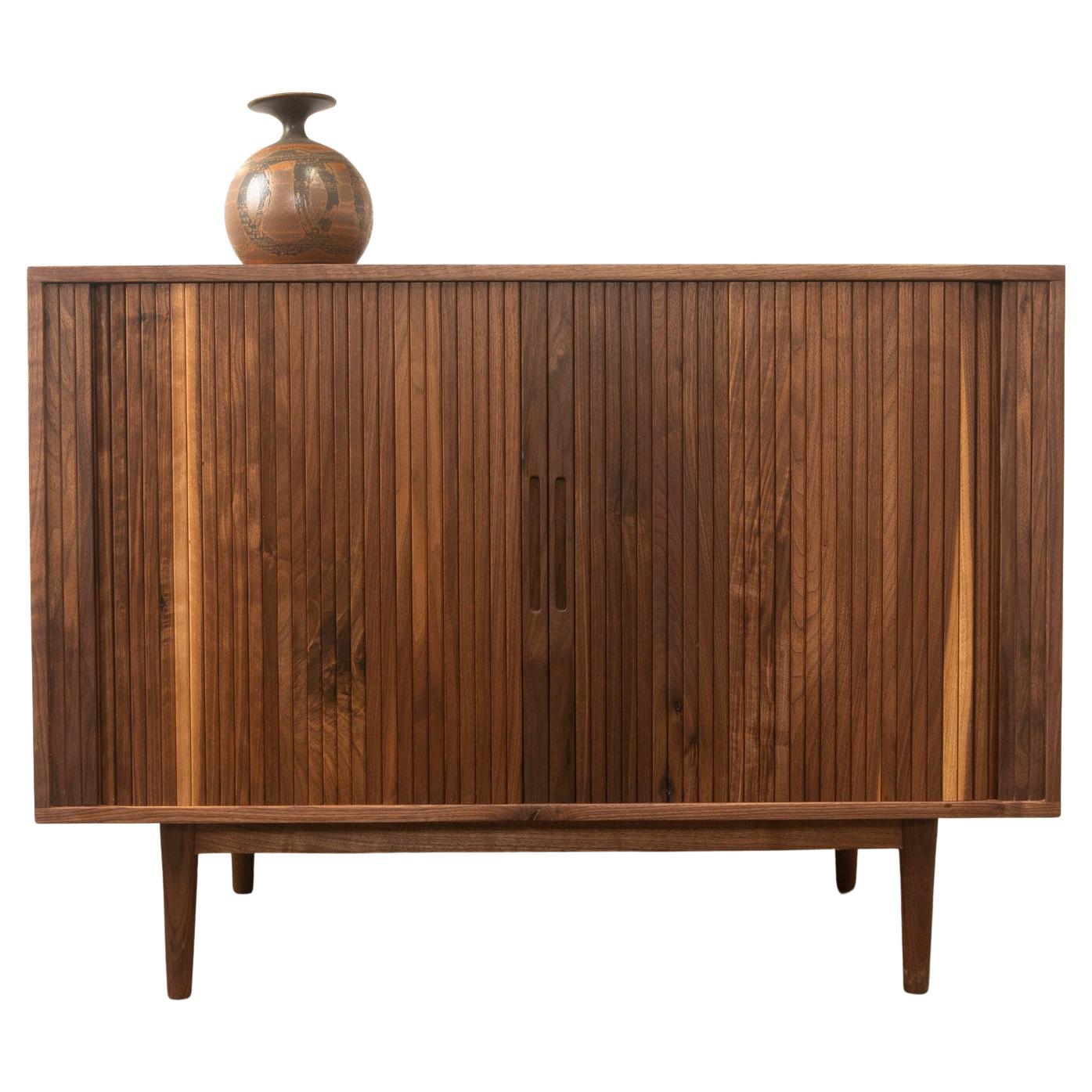 The Lawrence Tambour Door Stereo Credenza