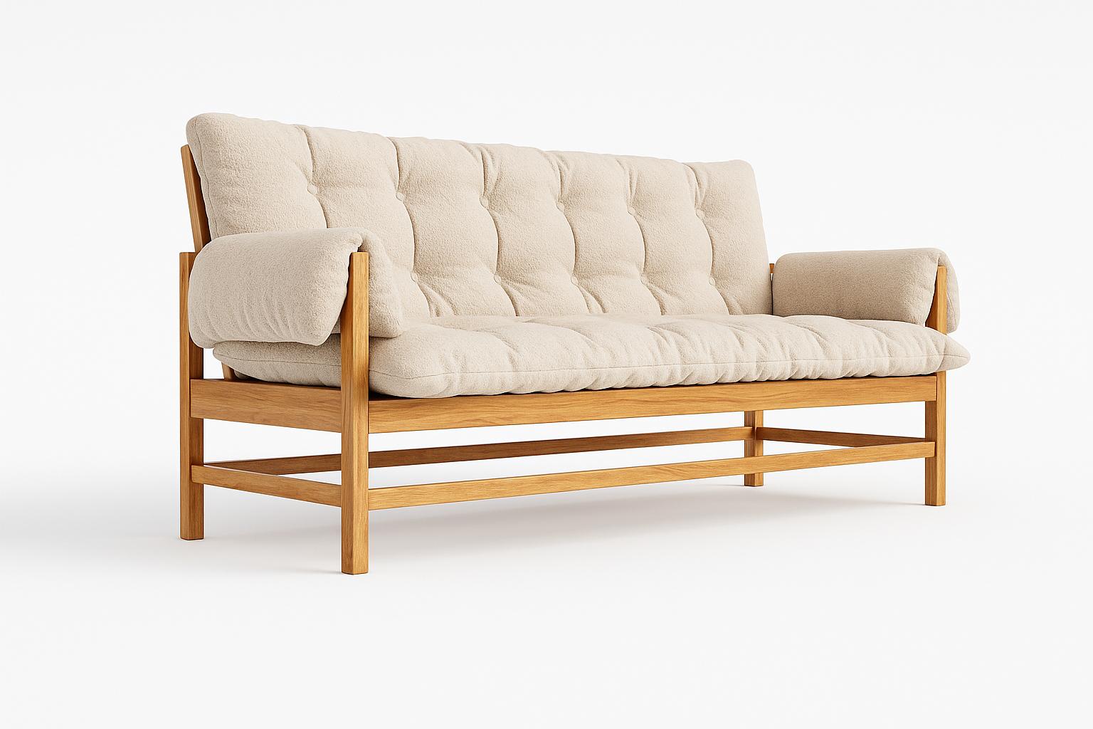 Brasiliano I pigri. Legno massiccio brasiliano con imbottitura in lino Design/One di Amilcar Oliveira in vendita