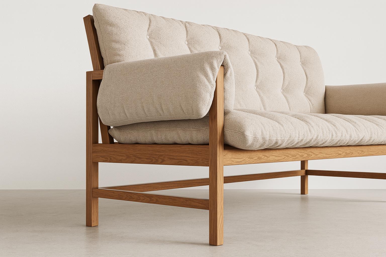 Fatto a mano I pigri. Legno massiccio brasiliano con imbottitura in lino Design/One di Amilcar Oliveira in vendita