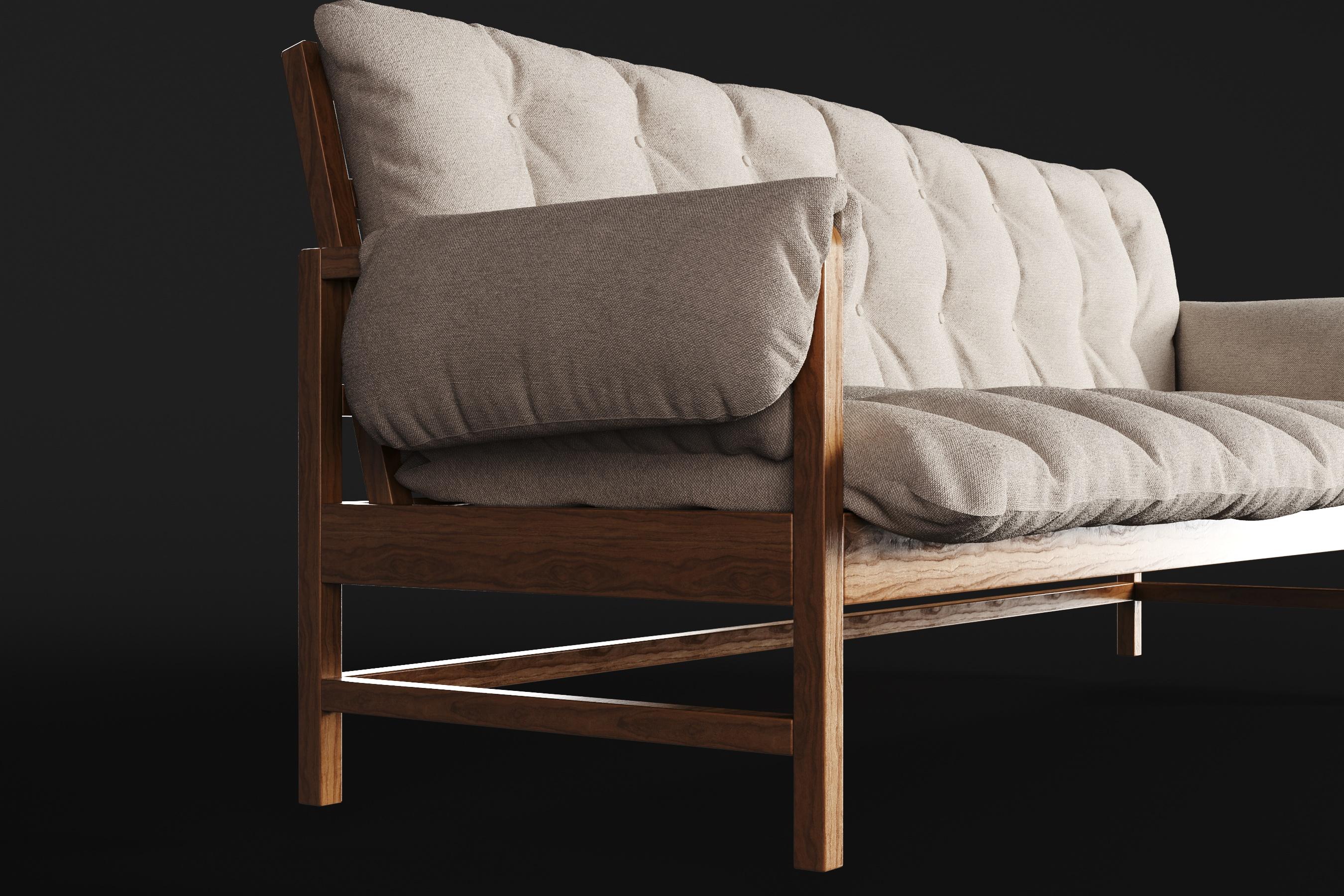 Modern The Lazy. Brazilian solid wood with linen upholstery Design by Amilcar Oliveira For Sale