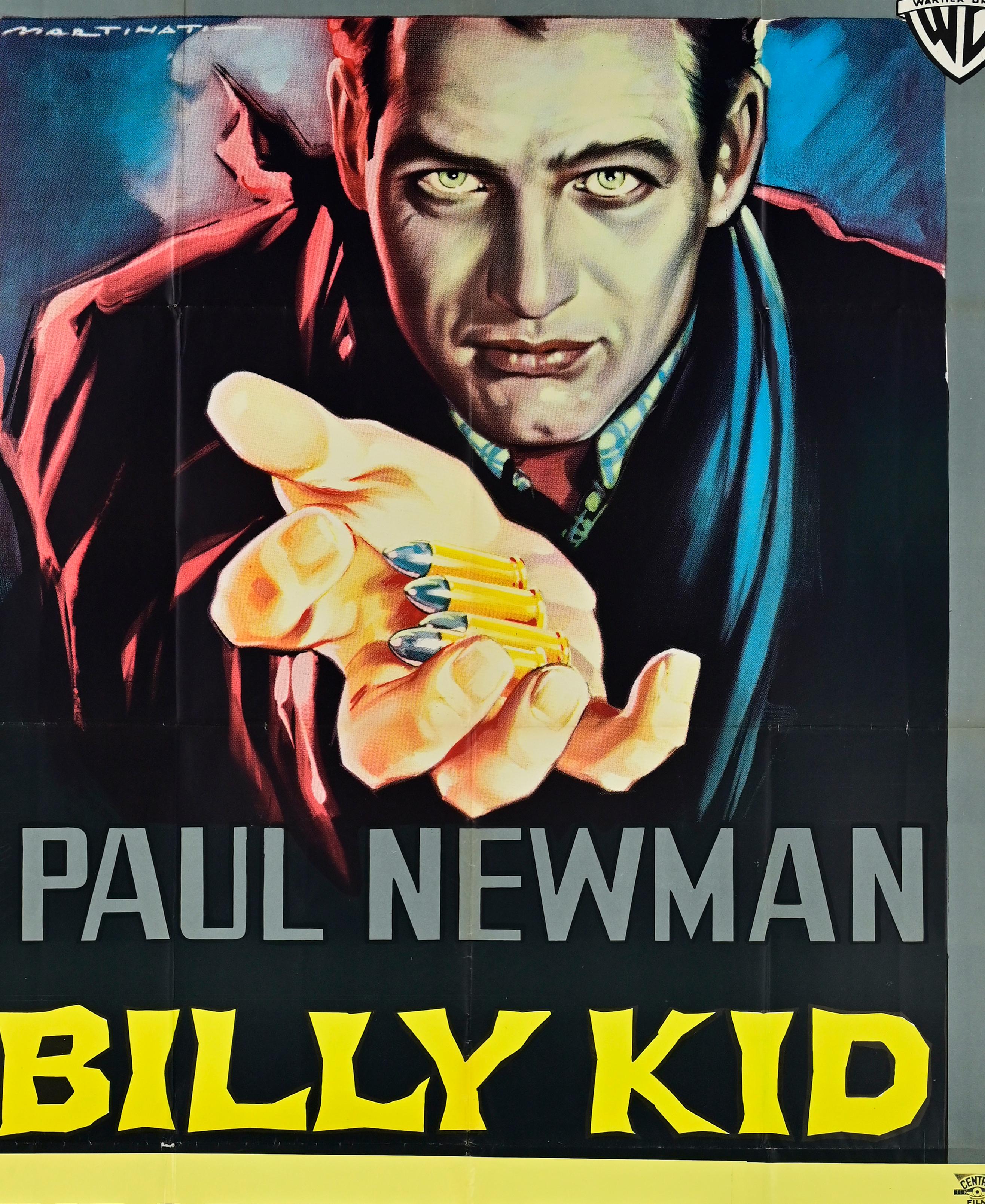 Vintage By


Italian 4-Foglio (55 × 78 in.), Warner Bros.
Réalisé par Arthur Penn, avec Paul Newman dans le rôle de Billy the Kid. Une œuvre d'art grand format saisissante avec Newman offrant des balles au spectateur. Foldes. Condit : B, quelques