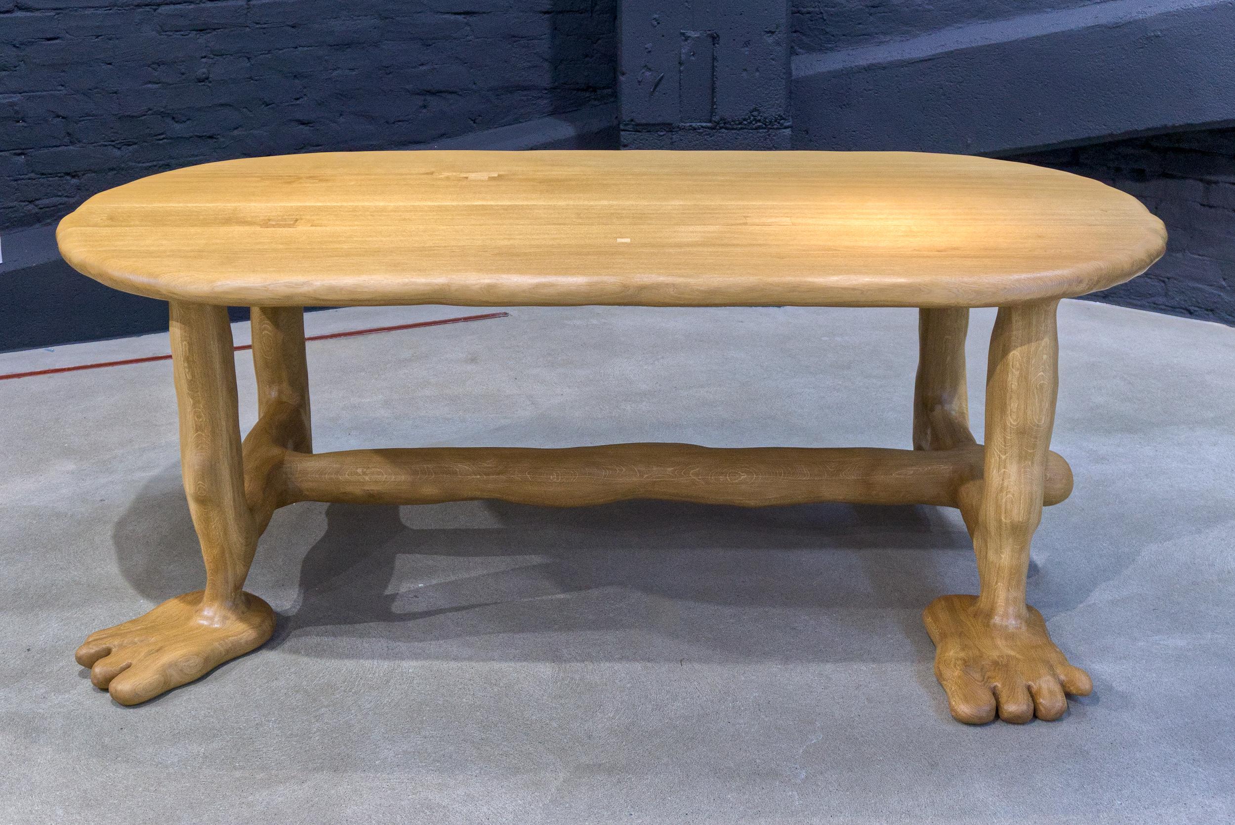 Organic Modern The Leg Dining Table - Sculptural Table in Oak Wood For Sale