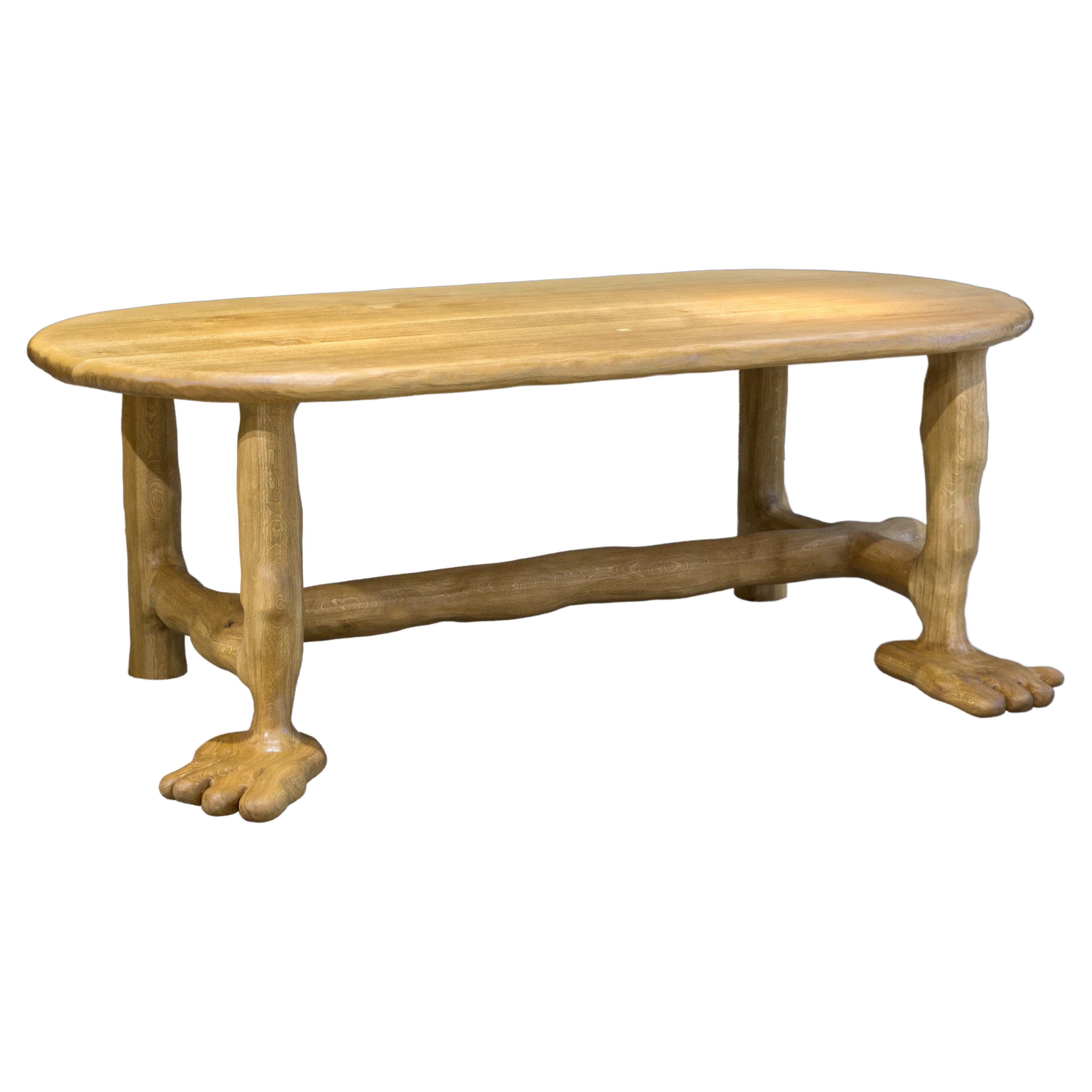 The Leg Dining Table - Sculptural Table in Oak Wood For Sale