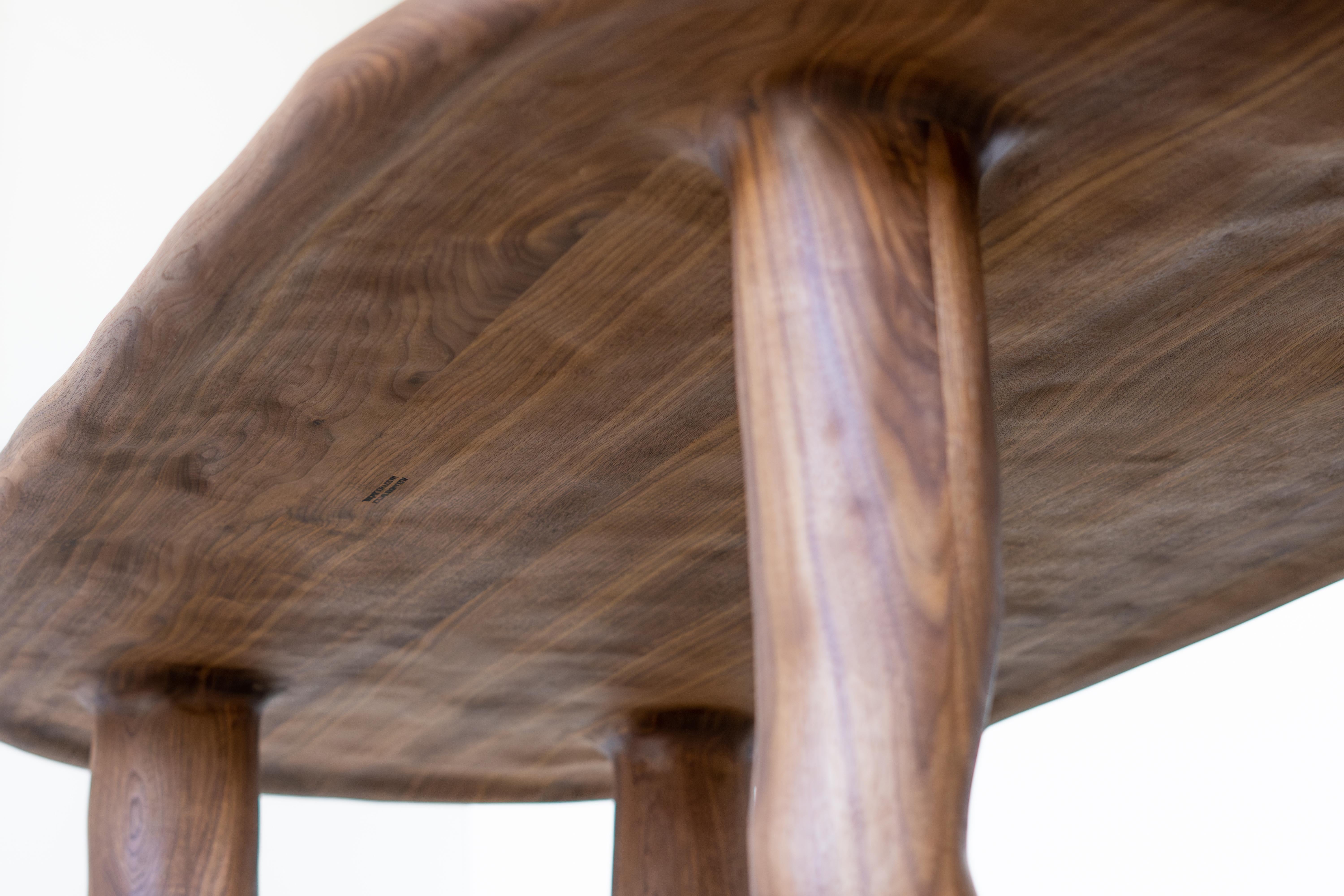 Woodwork The Leg Dining Table - Sculptural Table in Walnut Wood For Sale