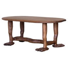 The Leg Dining Table - Sculptural Table in Walnut Wood