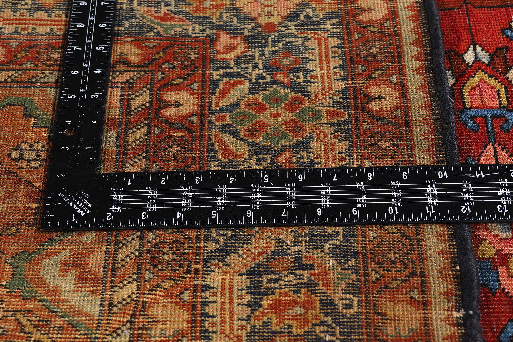 79328 Late 19th Century Antique Persian Tabriz Rug, 04'05 x 06'08. In the twilight of the 19th century, when Persian weaving ateliers reached the height of artistic expression under the Qajar dynasty, this hand-knotted wool Tabriz rug was born. Its