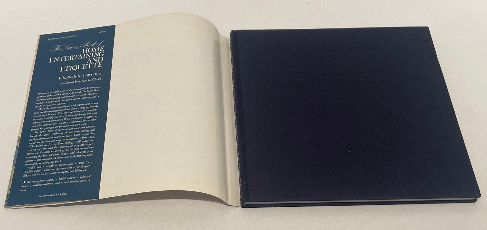 20th Century The Lenox Book of Home Entertaining & Etiquette Hardcover Elizabeth K. Lawrence For Sale
