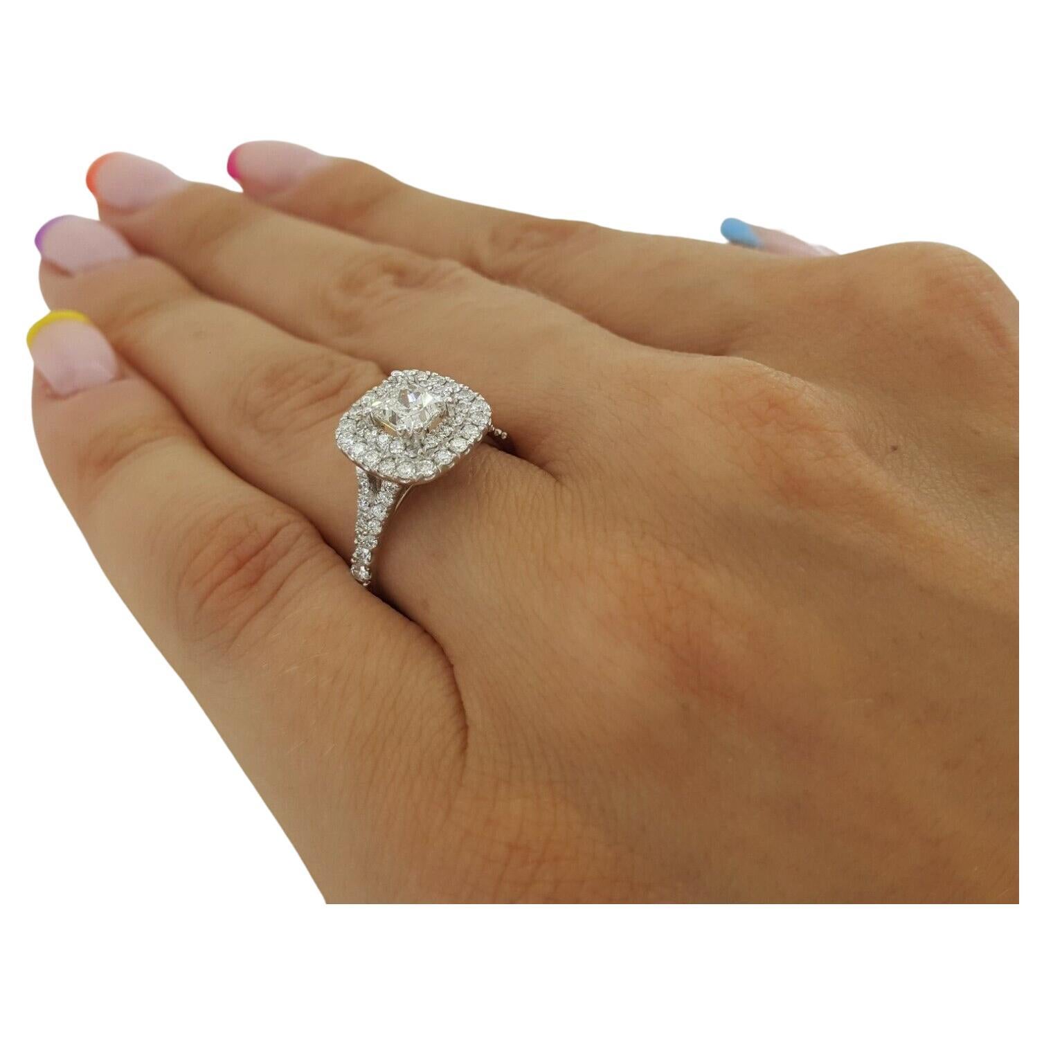 Der LEO 1,39 Karat LEO Diamantring mit Prinzessinnenschliff (Kissenschliff) im Angebot