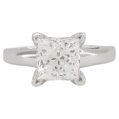 The LEO Diamond 1.50 Carats White Gold Platinum Leo Princess Brilliant Cut Ring