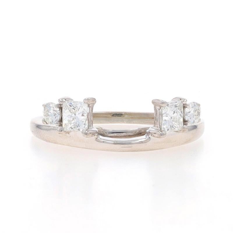 Size: 5 1/2
Sizing Fee: Up 2 1/2 sizes for $40 or Down 1 1/2 sizes for $40

Brand: The LEO

Metal Content: 14k White Gold

Stone Information

Natural Diamonds
Carat(s): .56ctw
Cut: LEO Princess & Round Brilliant
Color: G - H
Clarity: VS1 -