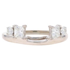 The LEO Diamond Enhancer Alianza de boda Oro blanco 14k LEOPrin.56ctw WrapGuardRing