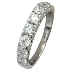 The Leo Diamond Semi Eternity Band Ring in 14 Karat White Gold