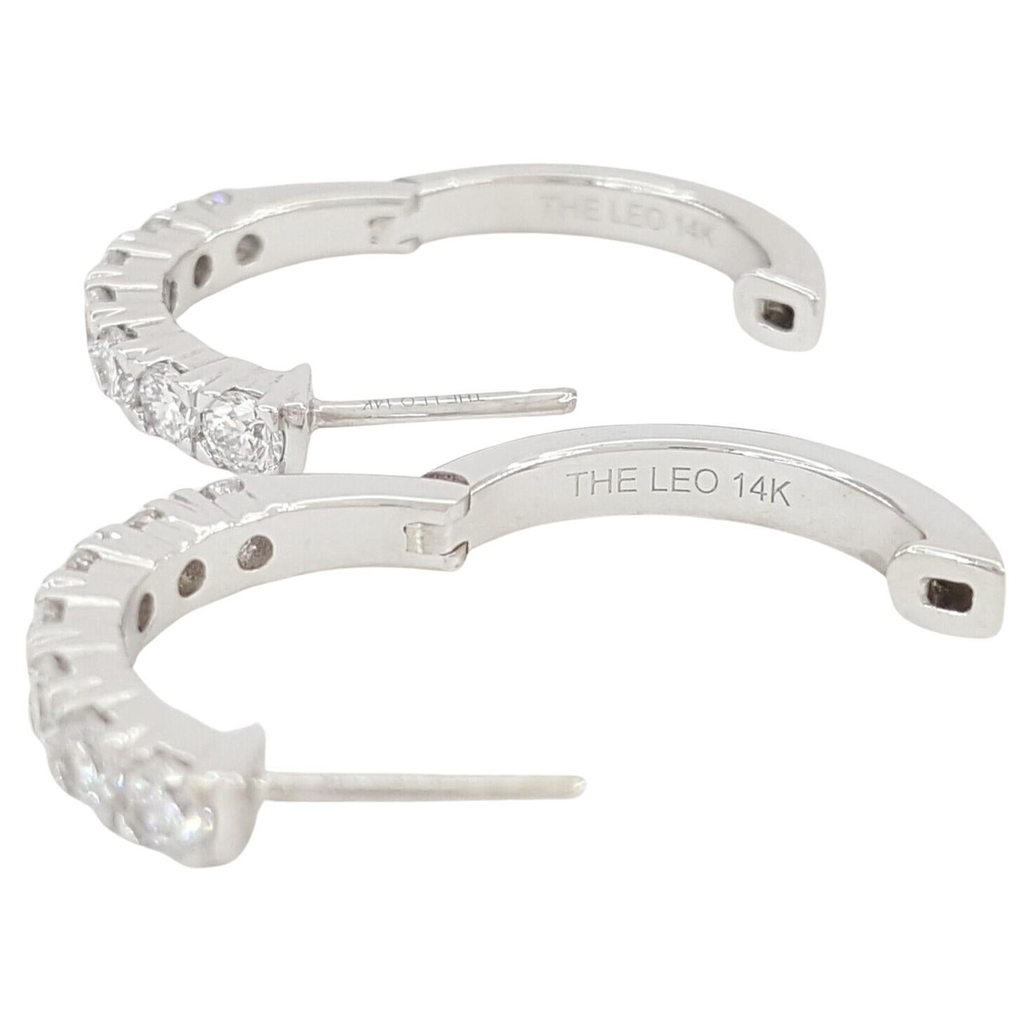 Round Cut THE LEO Round Brilliant Cut Diamond Round Huggie Hoop Earrings