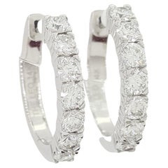 THE LEO Round Brilliant Cut Diamond Round Huggie Hoop Earrings