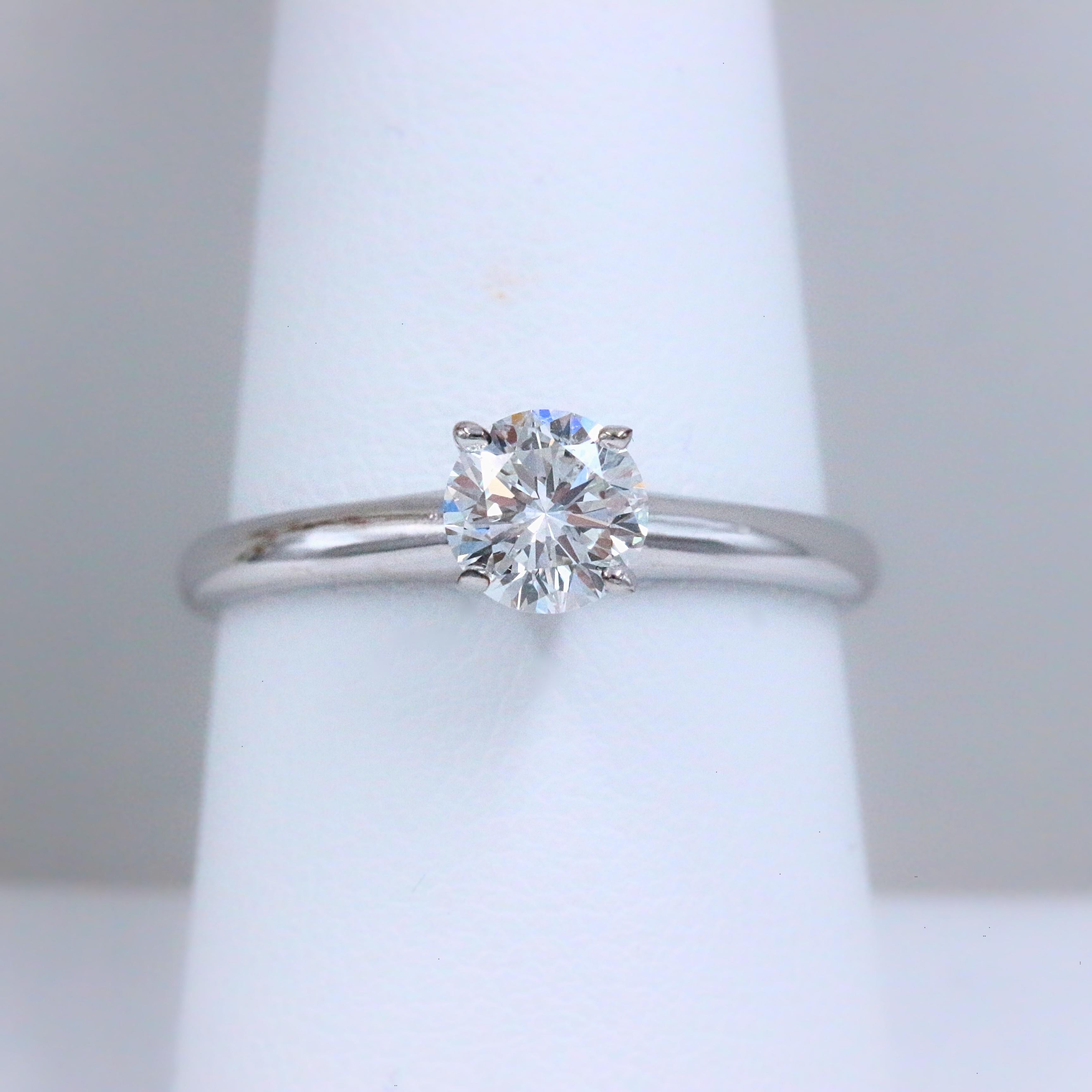 Leo Round Diamond 0.71 Carat H I1 Engagement Ring 14 Karat White Gold GSI Report For Sale 1