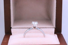 Leo Round Diamond 0.71 Carat H I1 Engagement Ring 14 Karat White Gold GSI Report
