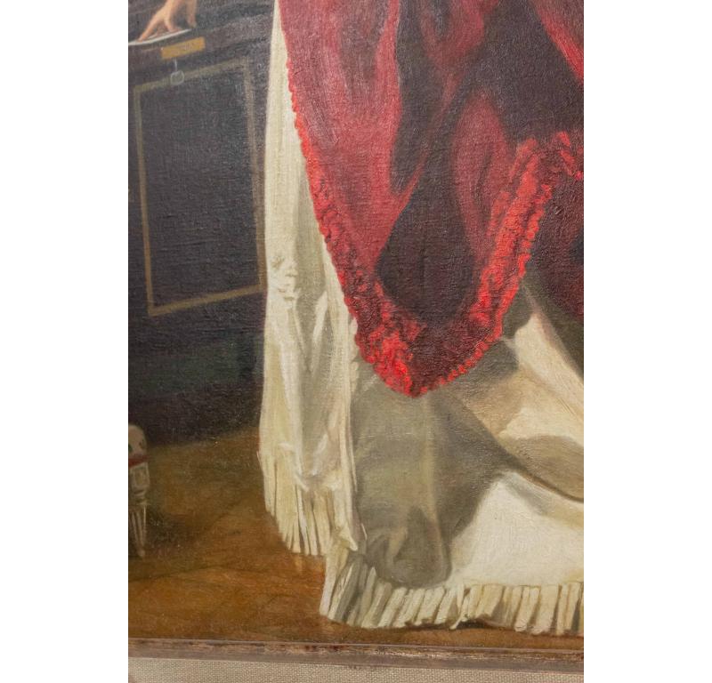 Copia de una pintura de escena interior titulada 