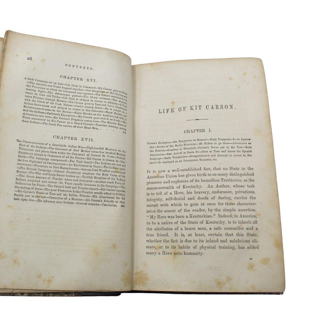 Leather The Life and Adventures of Kit Carson by Dewitt C. Peters, First Edition, 1859