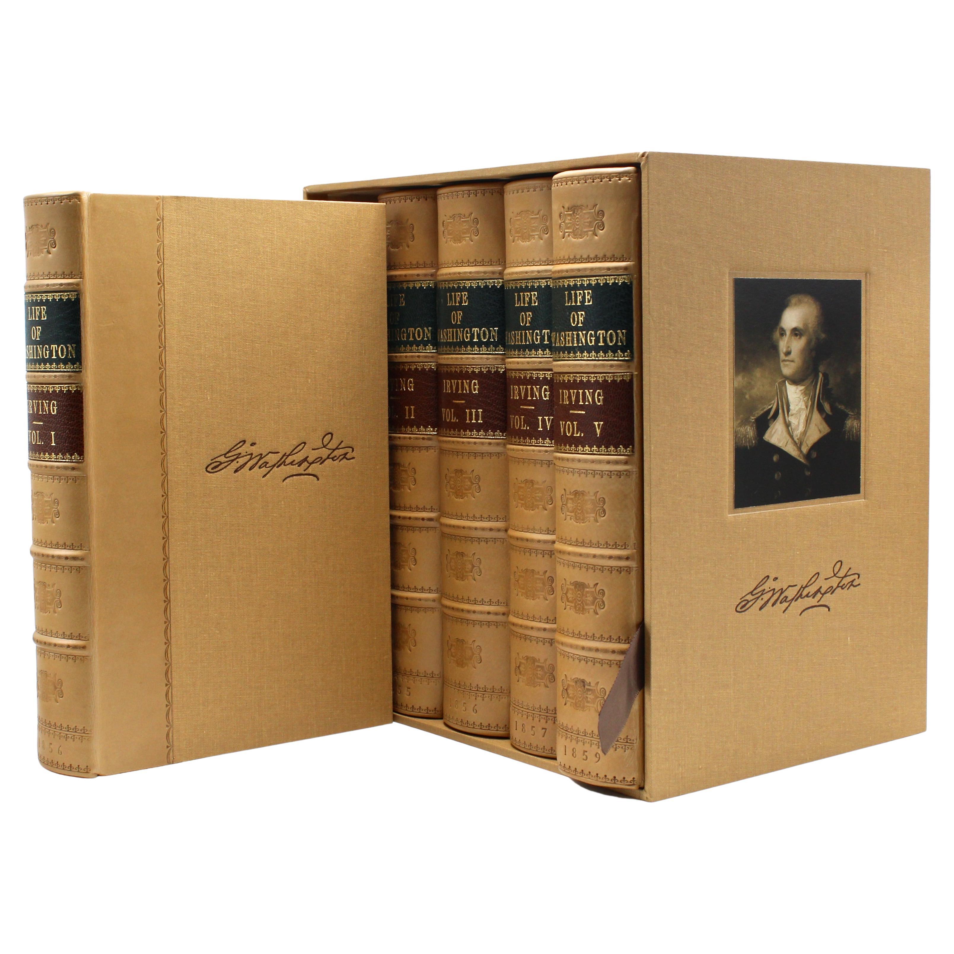 The Life of George Washington by Washington Irving, Five Volumes, 1856-1859