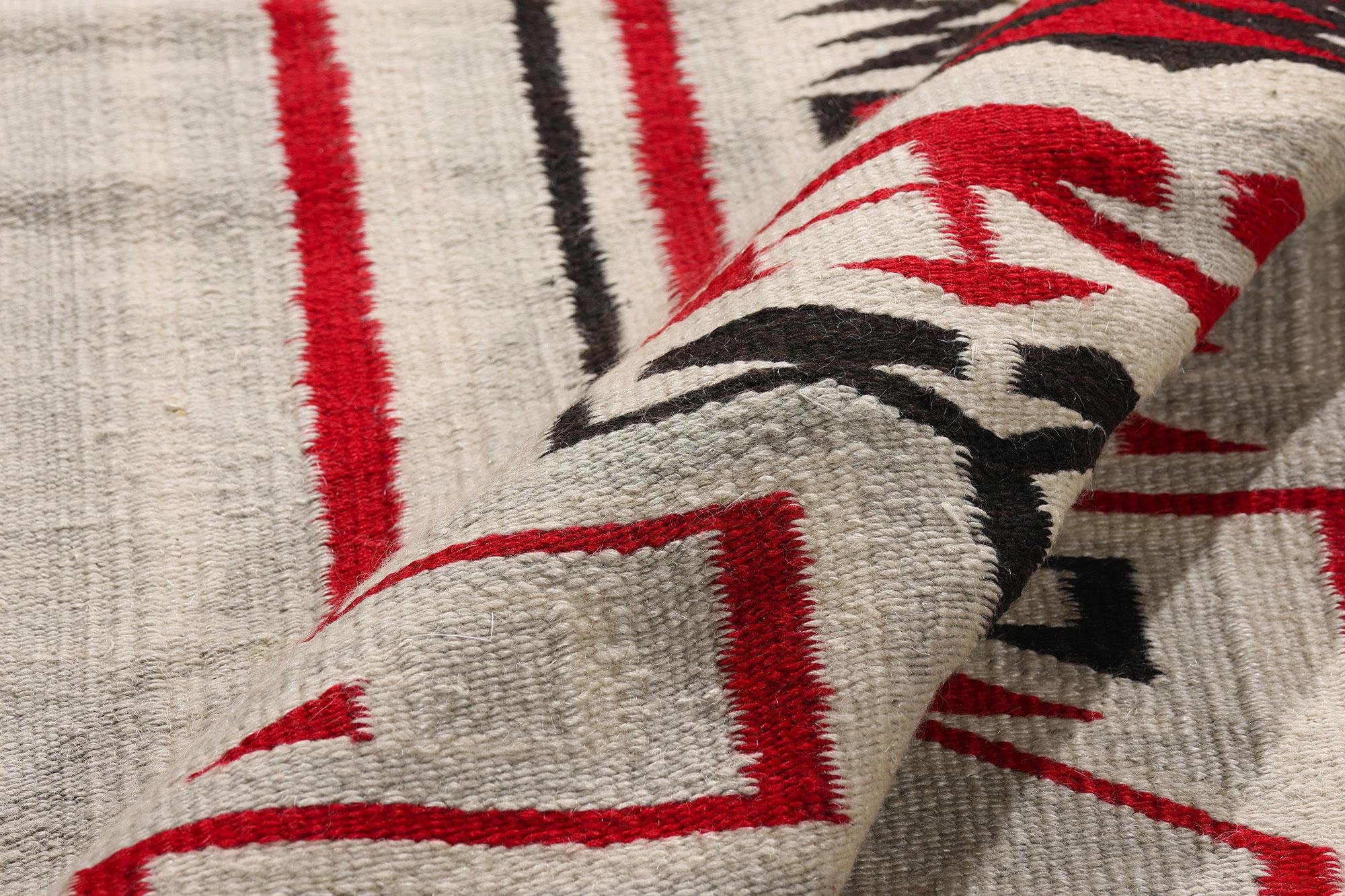 Wool The Lightning Path: A Rare Early 20th-Century Crystal Weaving of Ancestral Power For Sale