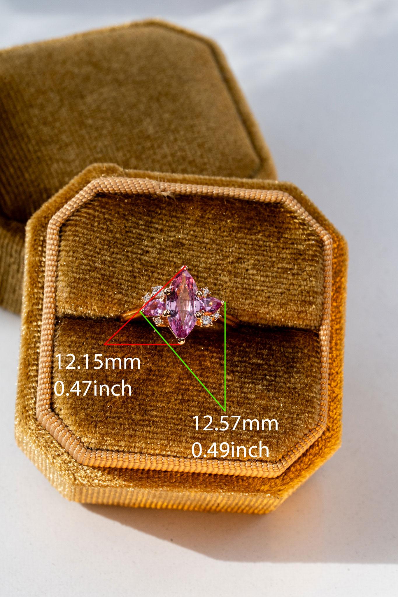 En vente :  Bague de fiançailles saphir rose lilas et diamant 6