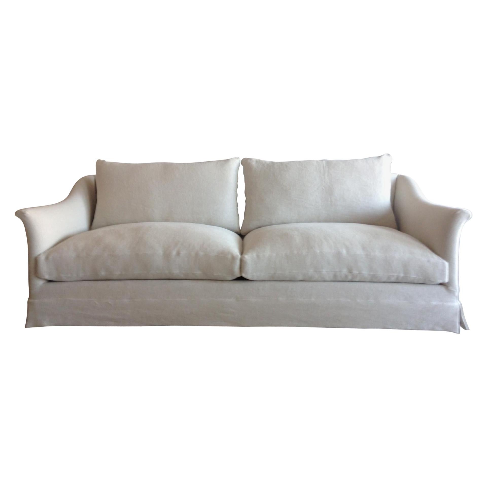 The Lily, Bespoke Handmade Belgian Linen Sofa For Sale