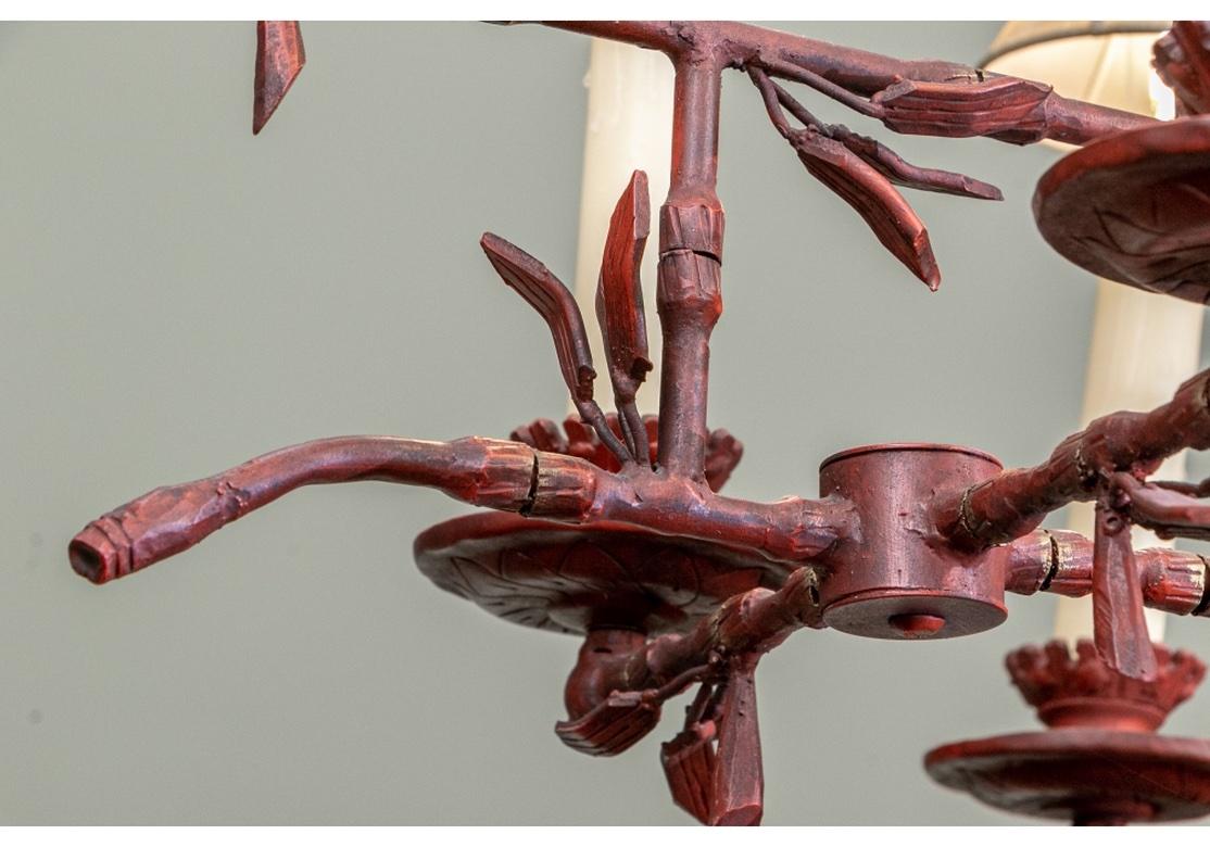 “Lily” Painted Bronze Chandelier by Paul Ferrante For Sale 7